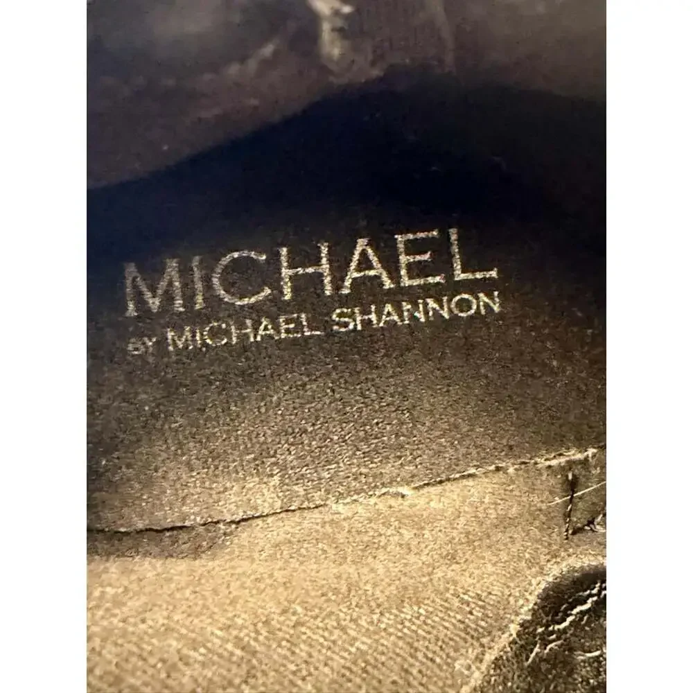 Michael Kors Black Suede Ankle Boots With Zipper And Low Heel